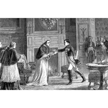 Lais Puzzle - Napoleon besucht Papst Pio VII. in Fontainebleau, Frankreich. Der Papst, den Napoleon entführt hatte, weil er sich weigerte, ihm die päpstlichen Staaten zu geben - 2.000 Teile