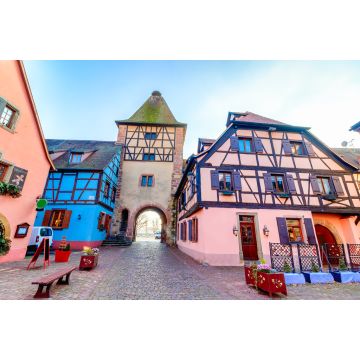 Lais Puzzle - Traditionelle, farbenfrohe Fachwerkhäuser in Turckheim, Weinstraße, zu Weihnachten geschmückt, Frankreich - 2.000 Teile