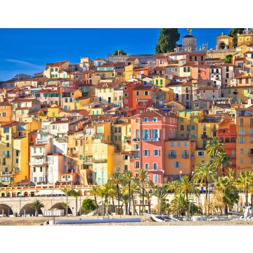 Lais Puzzle - Bunte Fassaden der Côte d Azur-Stadt Menton mit Blick auf Strand und Architektur - 40, 100, 200, 500, 1.000 & 2.000 Teile