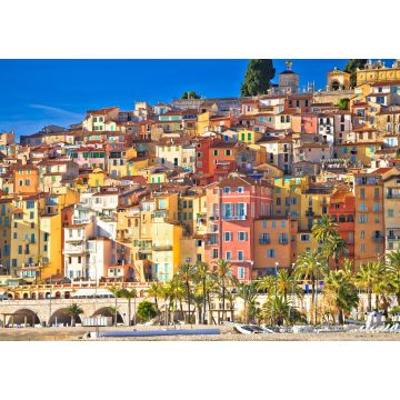 Lais Puzzle - Bunte Fassaden der Côte d Azur-Stadt Menton mit Blick auf Strand und Architektur - 1.000 Teile