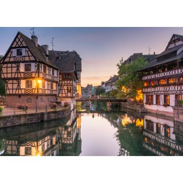 Lais Puzzle - Sonnenuntergang über dem Kanal von "petite venice" in Straßburg, Frankreich - 1.000 Teile