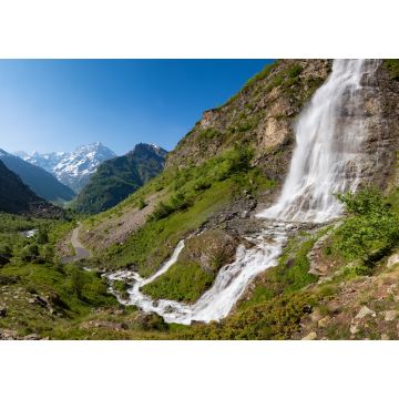 Lais Puzzle - Der berühmteste Wasserfall des Ecrins-Nationalparks: Le Voile de La Mariée. Valgaudemar-Tal im Sommer, Hautes-Alpes, Französische Alpen - 1.000 Teile