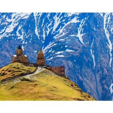 Lais Puzzle - Dreifaltigkeitskirche Gergeti (Tsminda Sameba), Dreifaltigkeitskirche in der Nähe des Dorfes Gergeti in den kaukasischen Bergen, Georgien - 40, 100, 200, 500, 1.000 & 2.000 Teile