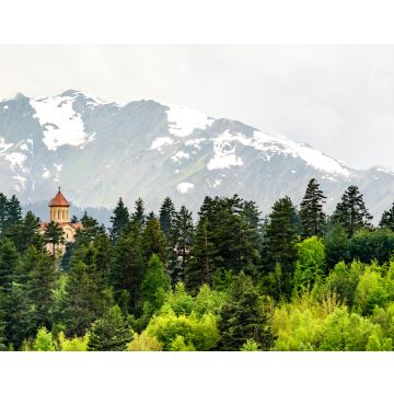 Lais Puzzle - Landschaft mit einer Kirche im Kaukasusgebirge von Swaneti, Georgien - 40, 100, 200, 500, 1.000 & 2.000 Teile