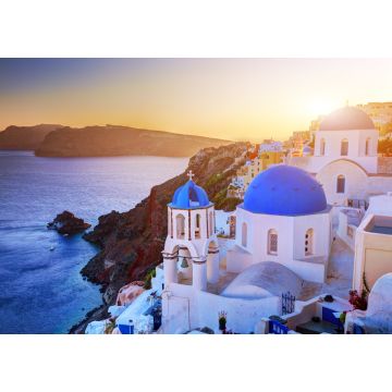 Lais Puzzle - Die Stadt Oia auf der Insel Santorin, Griechenland, bei Sonnenuntergang. Ägäisches Meer - 1.000 Teile