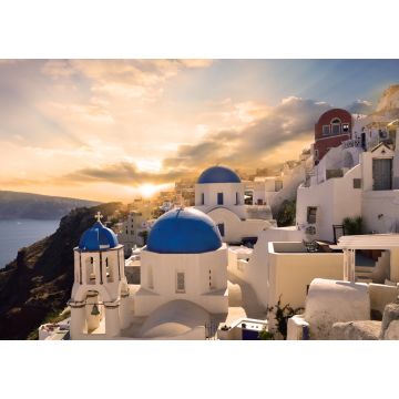 Lais Puzzle - Traditionelle weiße Architektur in Oia auf Santorin, beleuchtet von einem wunderschönen Sonnenuntergang in Griechenland - Europa - 1.000 Teile