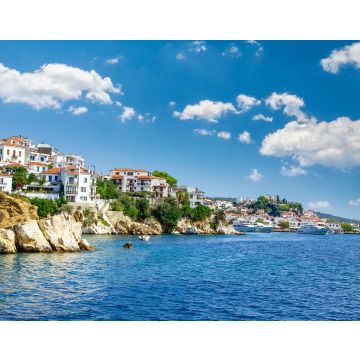 Lais Puzzle - Skiathos Stadt auf der Insel Skiathos, Griechenland. Schöner Blick auf die Altstadt mit Booten im Hafen - 40, 100, 200, 500, 1.000 & 2.000 Teile