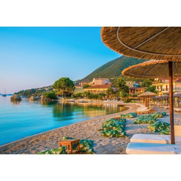 Lais Puzzle - Schöner Blick auf den vom Sonnenaufgang beleuchteten Strand von Nikiana auf der Insel Lefkada, Griechenland - 1.000 Teile