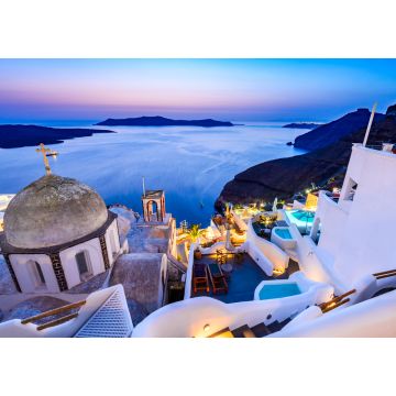 Lais Puzzle - Santorin, Griechenland - Sonnenuntergang in Fira, Kykladen - 1.000 Teile