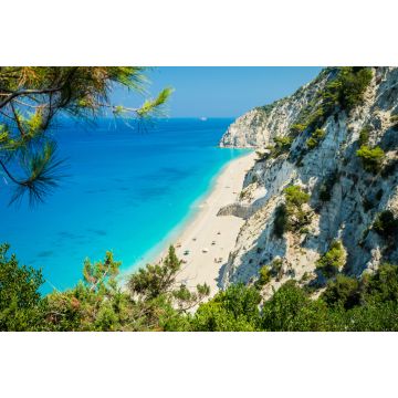 Lais Puzzle - Strand von Egremni, Insel Lefkada, Griechenland. Großer und langer Strand mit türkisfarbenem Wasser auf der Insel Lefkada in Griechenland - 2.000 Teile