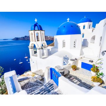 Lais Puzzle - Oia, Santorin, Griechenland - Blaue Kirche und Caldera - 40, 100, 200, 500, 1.000 & 2.000 Teile