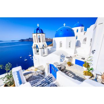 Lais Puzzle - Oia, Santorin, Griechenland - Blaue Kirche und Caldera - 2.000 Teile