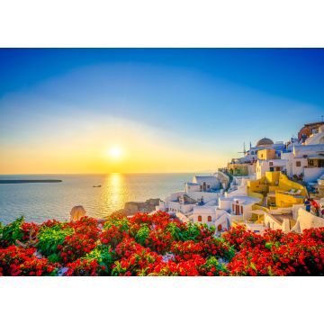 Lais Puzzle - Sonnenuntergang in der Stadt Oia, Santorin, Griechenland - 1.000 Teile