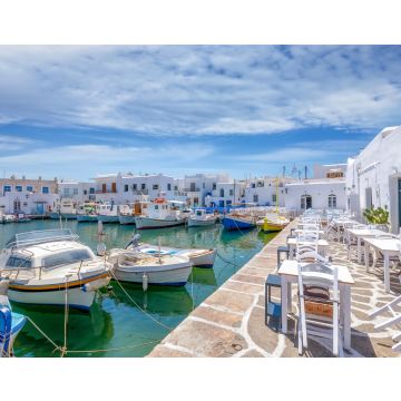 Lais Puzzle - Restaurants und Tavernen direkt und den Fischerbooten im idyllischen Hafen von Naousa auf den Kykladen in Griechenland - 40, 100, 200, 500, 1.000 & 2.000 Teile