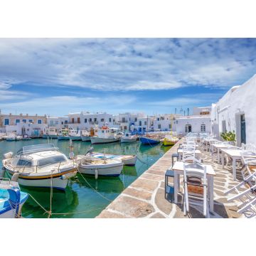 Lais Puzzle - Restaurants und Tavernen direkt und den Fischerbooten im idyllischen Hafen von Naousa auf den Kykladen in Griechenland - 1.000 Teile