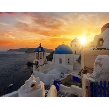 Lais Puzzle - Romantischer Sonnenuntergang über dem malerischen Dorf Oia auf der Insel Santorini, Kykladen, Griechenland - 40, 100, 200, 500, 1.000 & 2.000 Teile