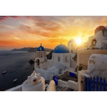 Lais Puzzle - Romantischer Sonnenuntergang über dem malerischen Dorf Oia auf der Insel Santorini, Kykladen, Griechenland - 1.000 Teile