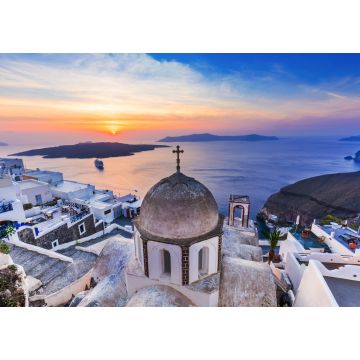 Lais Puzzle - Santorin, Griechenland. Das malerische Dorf Fira bei Sonnenuntergang - 1.000 Teile