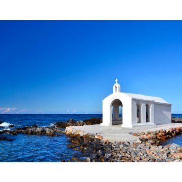 Lais Puzzle - Kleine weiße Kirche im Meer nahe der Stadt Georgioupolis auf Kreta, Griechenland - 40, 100, 200, 500, 1.000 & 2.000 Teile