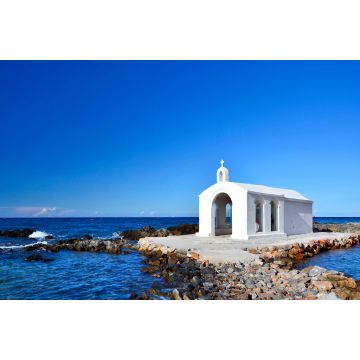 Lais Puzzle - Kleine weiße Kirche im Meer nahe der Stadt Georgioupolis auf Kreta, Griechenland - 2.000 Teile