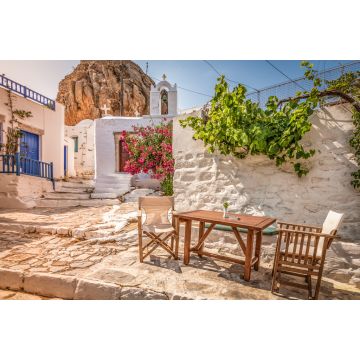 Lais Puzzle - Traditionelle griechische Straße im Stadtzentrum bei Sonnenuntergang, Insel Amorgos, Griechenland - 2.000 Teile
