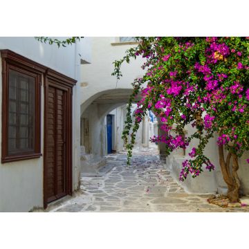 Lais Puzzle - Wunderschöne romantische Gasse mit typisch traditionellen, weiß getünchten griechischen Häusern in Parikia auf der Kykladeninsel Paros - 1.000 Teile