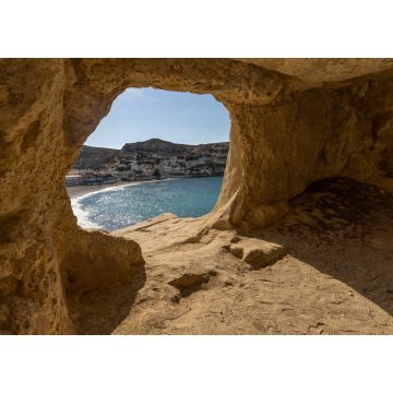 Lais Puzzle - Beeindruckende römische Katakomben in den Sandsteinfelsen über dem Strand von Matala, Kreta, Griechenland - 1.000 Teile
