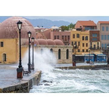 Lais Puzzle - Vom Sturm überflutete Straßen am Meer in Kasteli, der Stadt von Chania, der zweitgrößten Stadt auf Kreta, Griechenland - 1.000 Teile