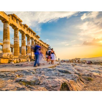 Lais Puzzle - Menschen in Bewegungsunschärfe beim Spaziergang um die Ruinen des Parthenon-Tempels in Athen, Griechenland - 40, 100, 200, 500, 1.000 & 2.000 Teile