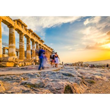 Lais Puzzle - Menschen in Bewegungsunschärfe beim Spaziergang um die Ruinen des Parthenon-Tempels in Athen, Griechenland - 1.000 Teile