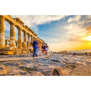 Lais Puzzle - Menschen in Bewegungsunschärfe beim Spaziergang um die Ruinen des Parthenon-Tempels in Athen, Griechenland - 2.000 Teile