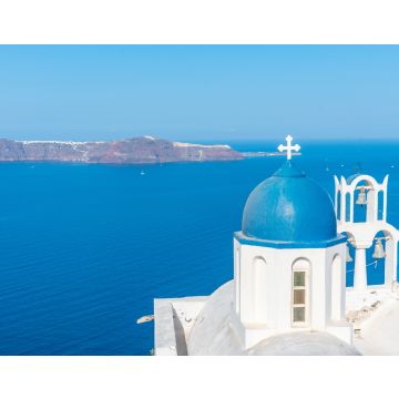 Lais Puzzle - Theoskepasti-Kirche mit Blick auf die Insel Thirasia auf Santorin in Griechenland - 40, 100, 200, 500, 1.000 & 2.000 Teile