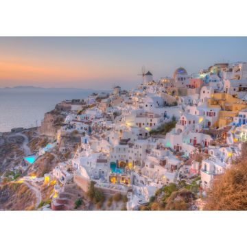 Lais Puzzle - Sonnenuntergang über dem Dorf Oia auf der Insel Santorin, Griechenland - 1.000 Teile