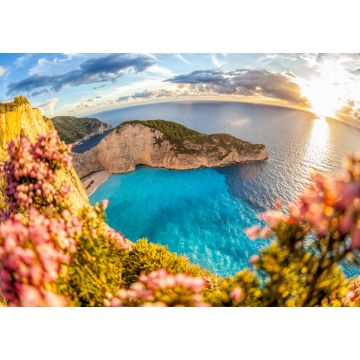 Lais Puzzle - Navagio-Strand mit Schiffswrack und bunten Blumen auf der Insel Zakynthos, Griechenland - 1.000 Teile
