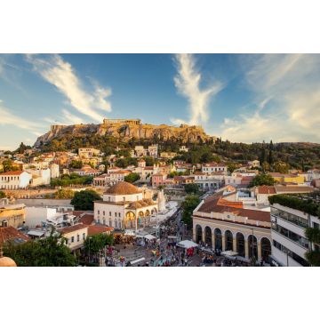 Lais Puzzle - Panoramablick auf den Monastiraki-Platz und die Akropolis bei Sonnenuntergang in Athen Griechenland - 2.000 Teile