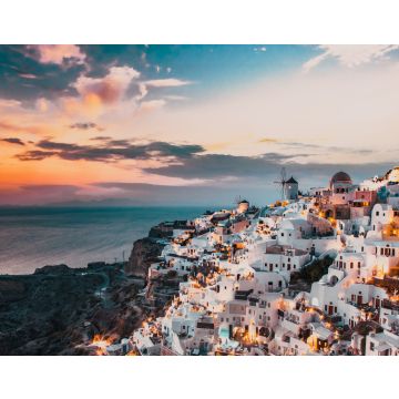 Lais Puzzle - Panorama eines fantastischen Sonnenuntergangs über Oia, Santorin - 40, 100, 200, 500, 1.000 & 2.000 Teile