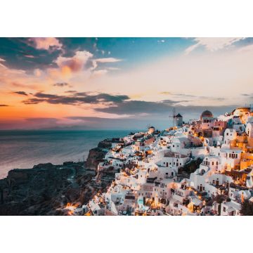 Lais Puzzle - Panorama eines fantastischen Sonnenuntergangs über Oia, Santorin - 1.000 Teile
