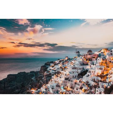 Lais Puzzle - Panorama eines fantastischen Sonnenuntergangs über Oia, Santorin - 2.000 Teile