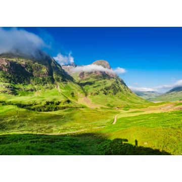 Lais Puzzle - Schöner Sonnenaufgang und kleiner Mann auf Klippe, Glencoe, Schottland - 1.000 Teile