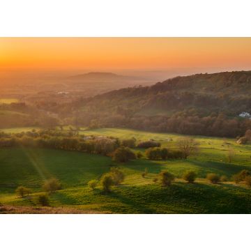 Lais Puzzle - Warmer orangefarbener Sonnenuntergang über dem Gloucester Valley in England - 1.000 Teile