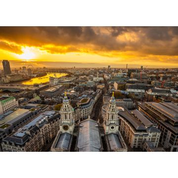 Lais Puzzle - London, England - Panoramablick auf die Skyline von London von der Spitze der St. Paul's Cathedral bei Sonnenuntergang mit schönen goldenen Himmel und Wolken genommen - 1.000 Teile