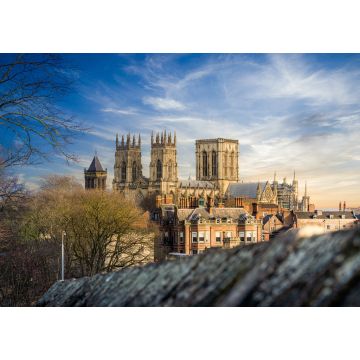 Lais Puzzle - York Minster Cathedral mit blauem Himmel und Burgmauern - 1.000 Teile
