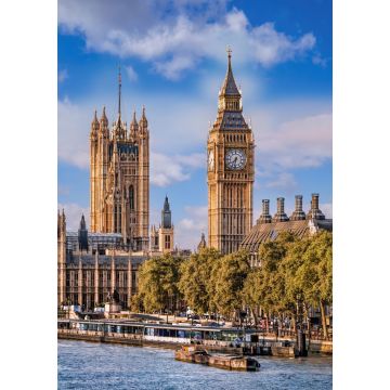 Lais Puzzle - Big Ben und Houses of Parliament mit Booten auf dem Fluss in London, England, UK - 1.000 Teile