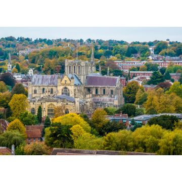 Lais Puzzle - Blick vom St. Giles Hill auf die Kathedrale in der Stadt Winchester, UK, im Herbst - 1.000 Teile