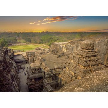 Lais Puzzle - Kailas-Tempel in den in den Fels gehauenen Ellora-Höhlen in Indien bei Sonnenuntergang - 1.000 Teile