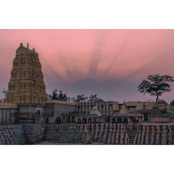 Lais Puzzle - Virupaksha-Tempel in Hampi, Karnataka, Indien, bei Sonnenuntergang - 2.000 Teile