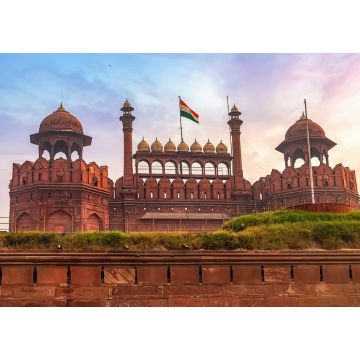 Lais Puzzle - Historisches Red Fort Delhi bei Sonnenaufgang. Das Rote Fort ist ein Meisterwerk der mittelalterlichen indischen Architektur und gehört zum UNESCO-Weltkulturerbe. - 1.000 Teile