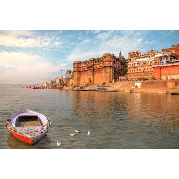 Lais Puzzle - Antike Architektur in Varanasi, Indien, mit Blick auf das Ganges-Ghat bei Sonnenuntergang - 2.000 Teile