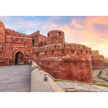 Lais Puzzle - Historisches mittelalterliches Agra Fort aus rotem Sandstein bei Sonnenaufgang mit stimmungsvollem Himmel. Agra Fort ist ein UNESCO-Weltkulturerbe - 1.000 Teile