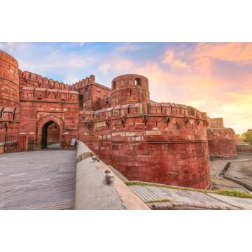 Lais Puzzle - Historisches mittelalterliches Agra Fort aus rotem Sandstein bei Sonnenaufgang mit stimmungsvollem Himmel. Agra Fort ist ein UNESCO-Weltkulturerbe - 2.000 Teile